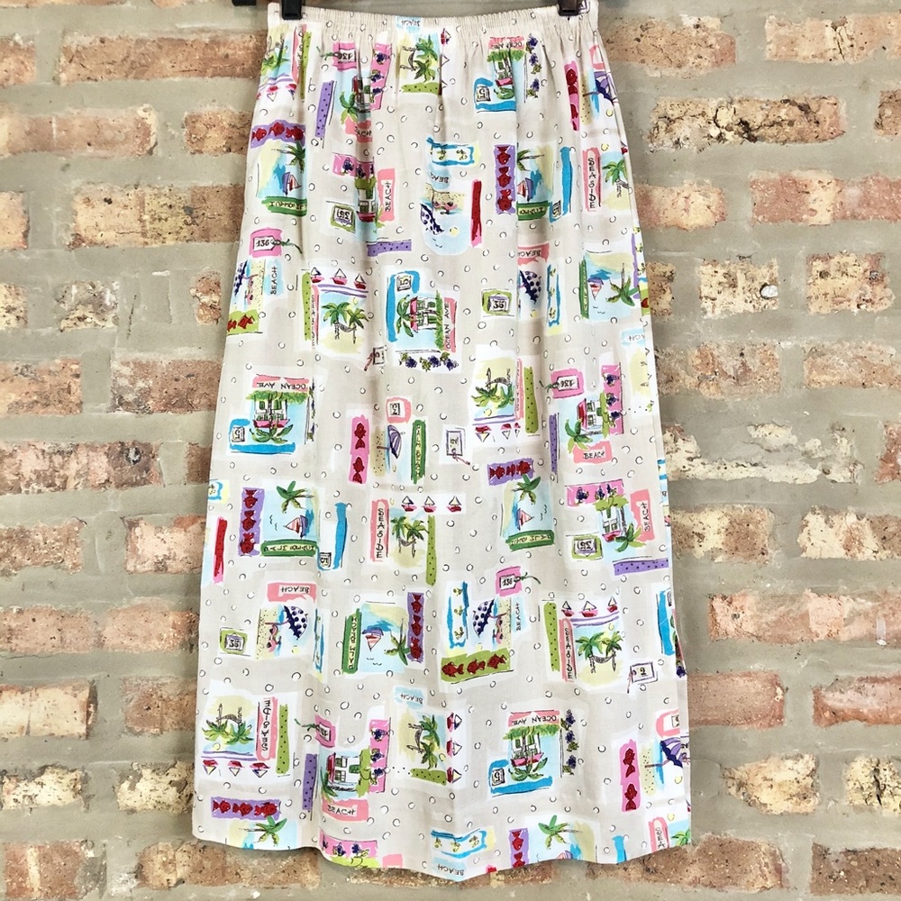 Vintage Palm Beach Midi Skirt Small